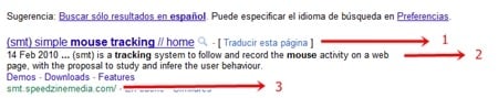 Resultado en buscador de Google